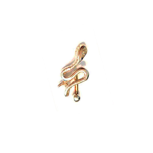 Goldenes Bauchnabelpiercing „Snake“ in 18 kt Gold (Echtgold: Gelb-Weiß oder Rosé Gold)