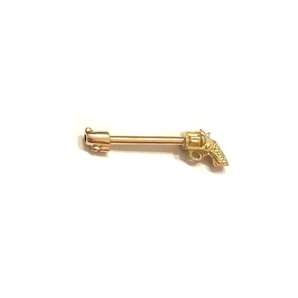 Goldenes Brustwarzenpiercing / Nippelpiercing "Pistole" in 18 kt Gelbgold / Weißgold / Rosé Gold