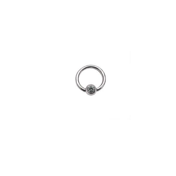 iercingklemmring/BCR Stärke 1,6 mm mit Massivkugel in 18 kt. Weißgold