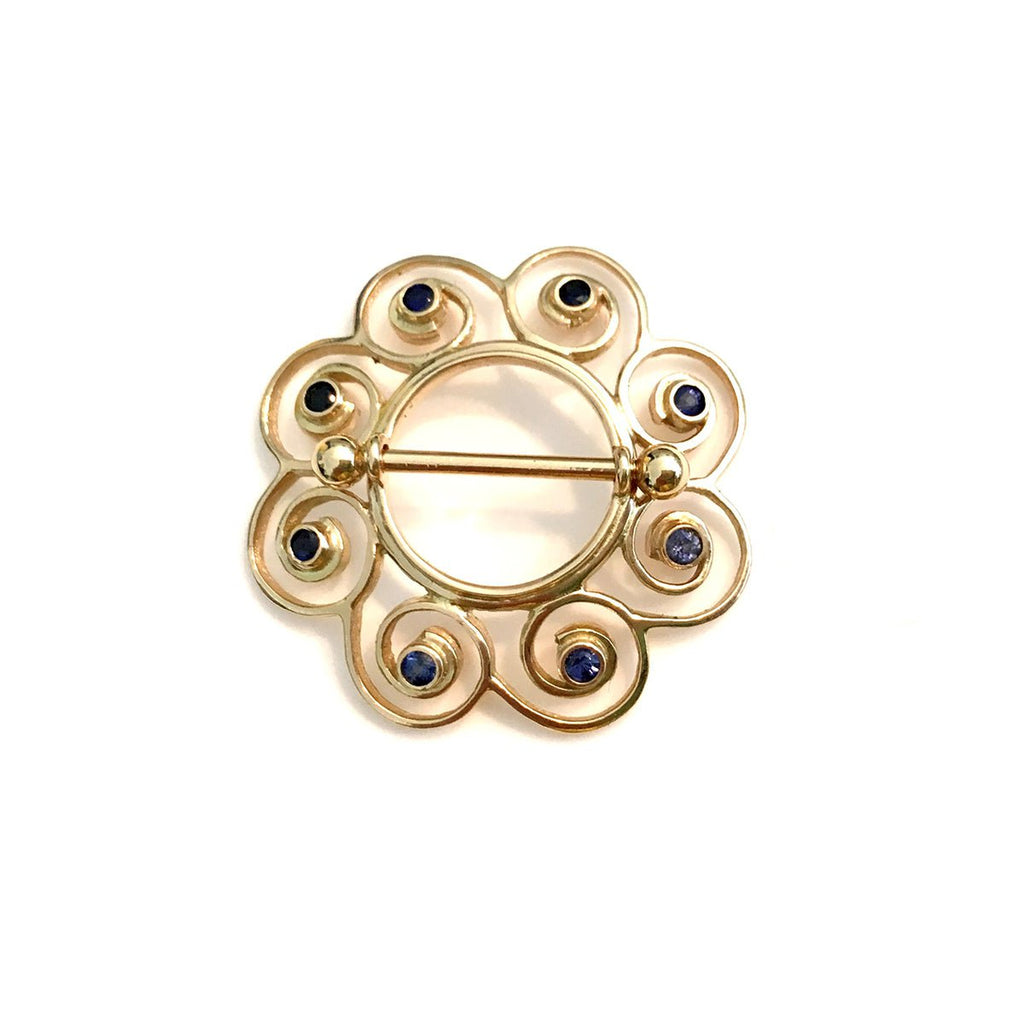 Body Gold Piercingschmuck Intim/Brustschmuck Goldene Blume für Brustwarzen/Nippelpiercing in 18 kt Gelbgold/Weißgold oder Rosé Gold