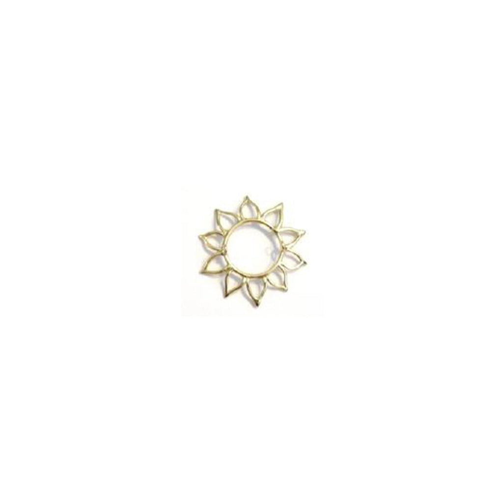 Body Gold Piercingschmuck Intim/Brustschmuck Goldene Sonne 10-zackig für das Brustwarzenpiercing in 18 kt Gelbgold/Weißgold/Rosé Gold