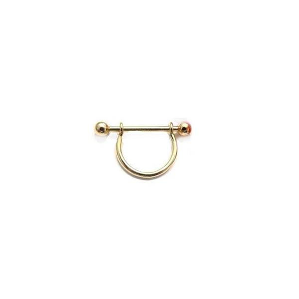 Body Gold Piercingschmuck Intim/Brustschmuck Goldener einfacher Brustwarzenbügel  in 18 kt Gelbgold/Weißgold oder Rosé Gold