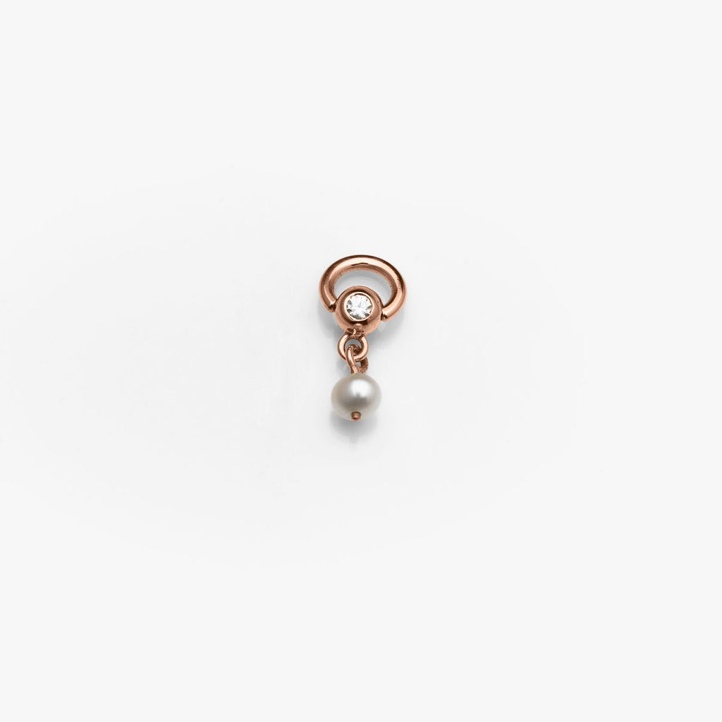 Body Gold Piercingschmuck Intim/Brustschmuck Goldener Intimpiercingring "Pearl" für das Klitorisvorhautpiercing in 18 kt Rosé Gold