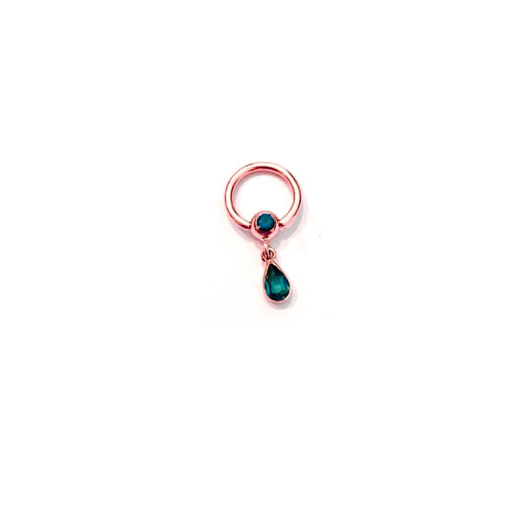 Body Gold Piercingschmuck Intim/Brustschmuck Goldener Klitorisvorhautring "Drop" für das Klitorisvorhautpiercing in 18 kt Rosé Gold
