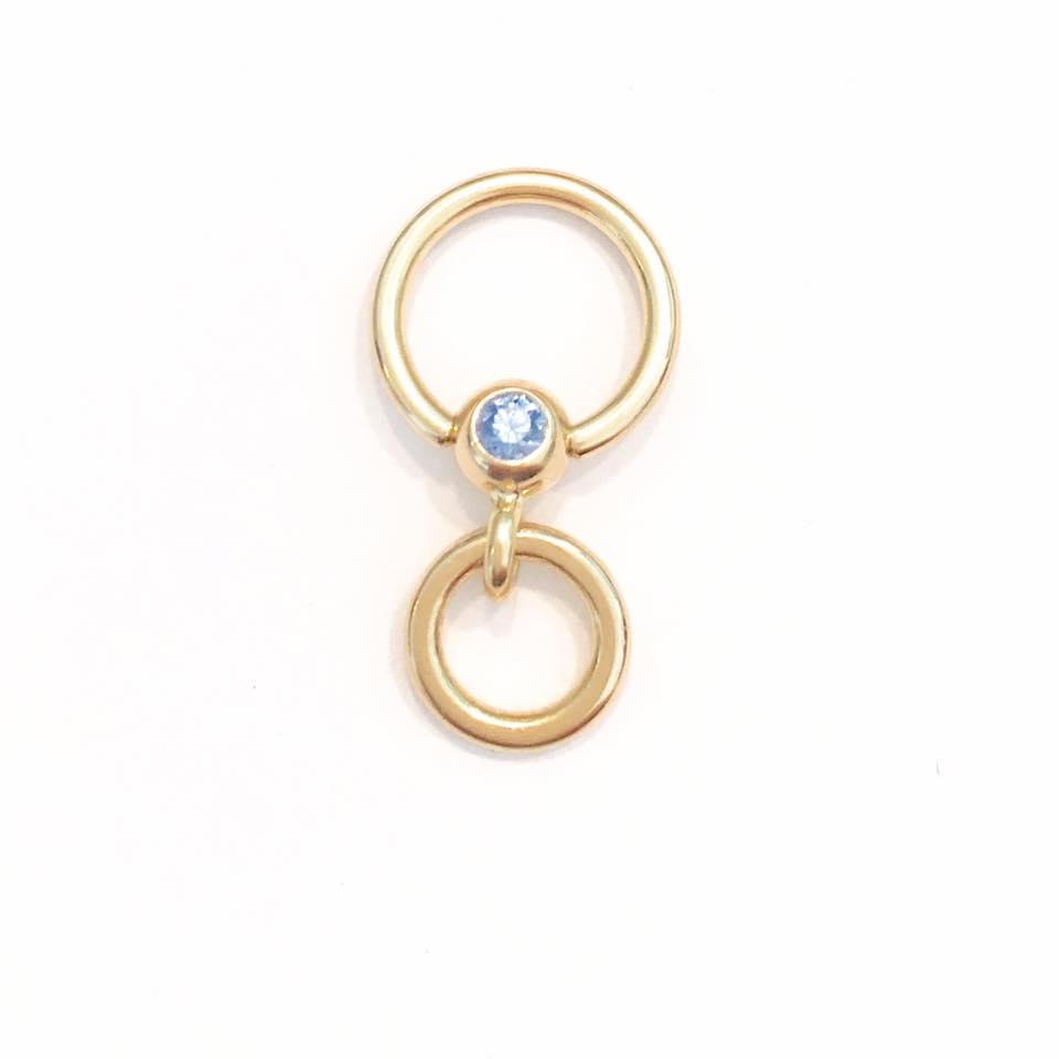 Body Gold Piercingschmuck Piercing Ringe/Hufeisen Goldener Intimring BCR für Klitorisvorhautpiercing "Ring der O" in 18 kt Gelb/Weiß oder Rosé Gold