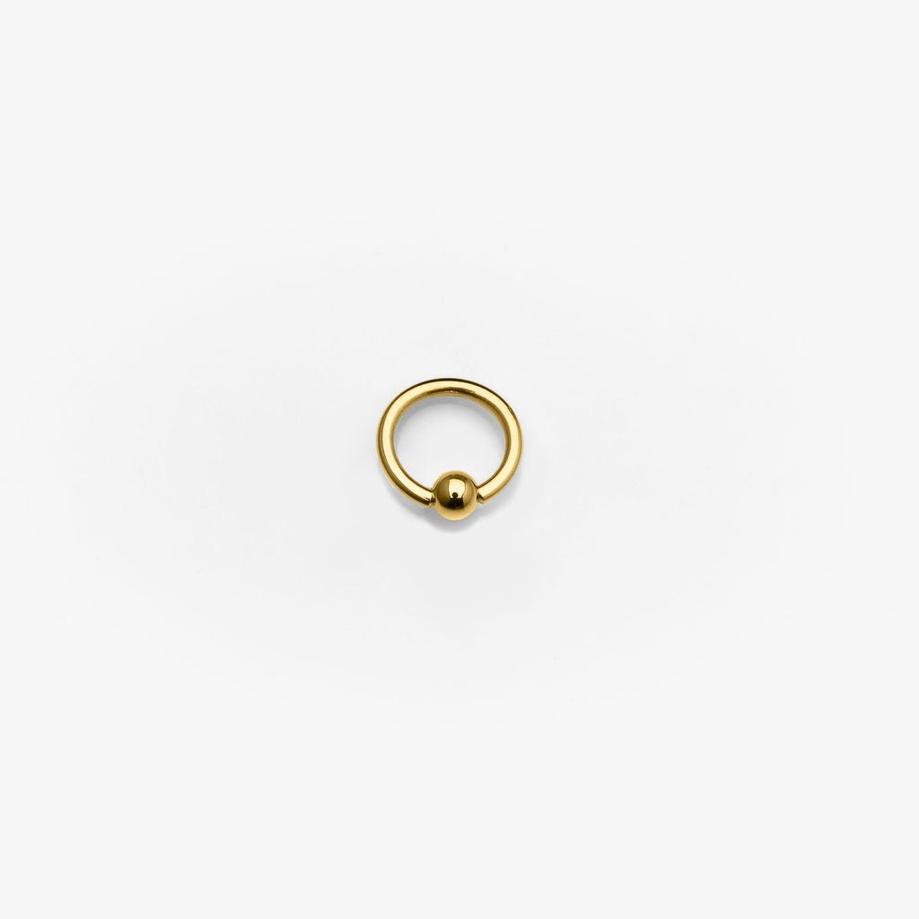 Body Gold Piercingschmuck Ringe/Hufeisen Piercingklemmring BCR  Stärke 1,6 mm mit Massivkugel in 18 kt. Gelbgold
