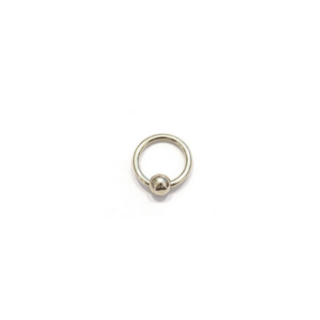 Body Gold Piercingschmuck Ringe/Hufeisen Piercingklemmring/BCR  Stärke 1,6 mm mit Massivkugel in 18 kt.  Weißgold