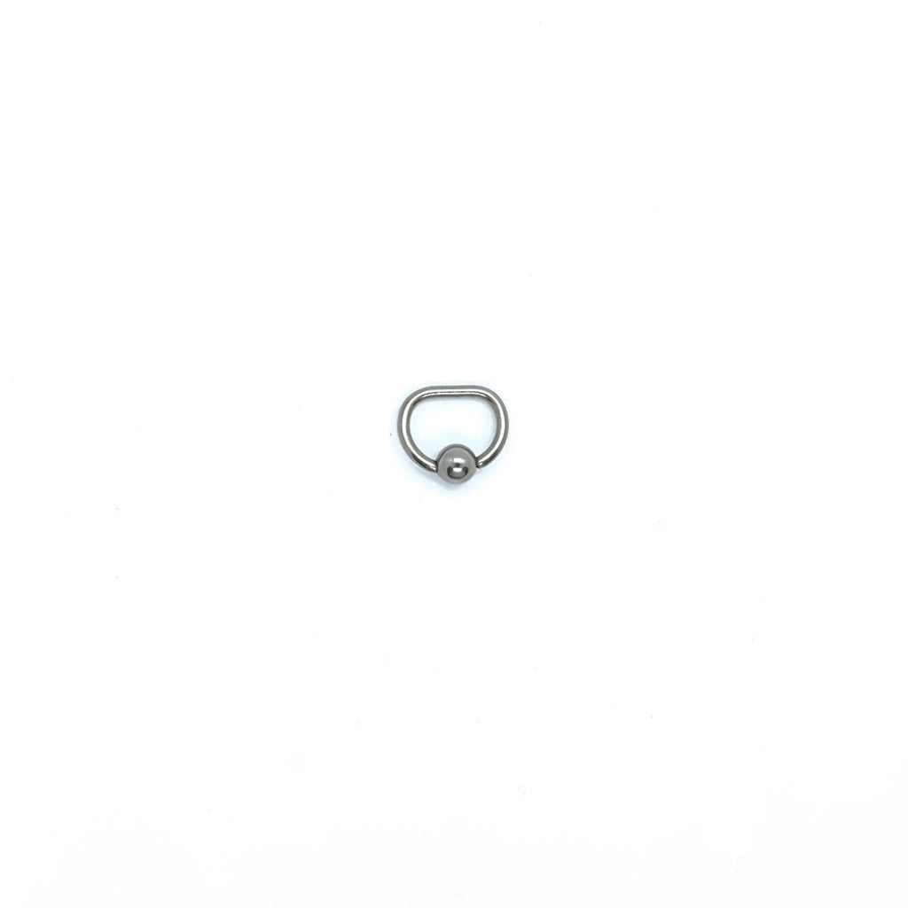 Body Gold Piercingschmuck Ringe/Hufeisen Piercingklemmring "D-Ring/Verheilring" Stärke 1,6 mm mit Massivkugel in 18 kt Weißgold rhodiniert