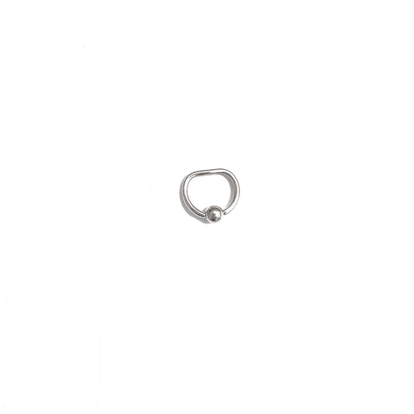 Body Gold Piercingschmuck Ringe/Hufeisen Piercingklemmring "D-Ring/Verheilring" Stärke 1,6 mm mit Massivkugel in 18 kt Weißgold rhodiniert