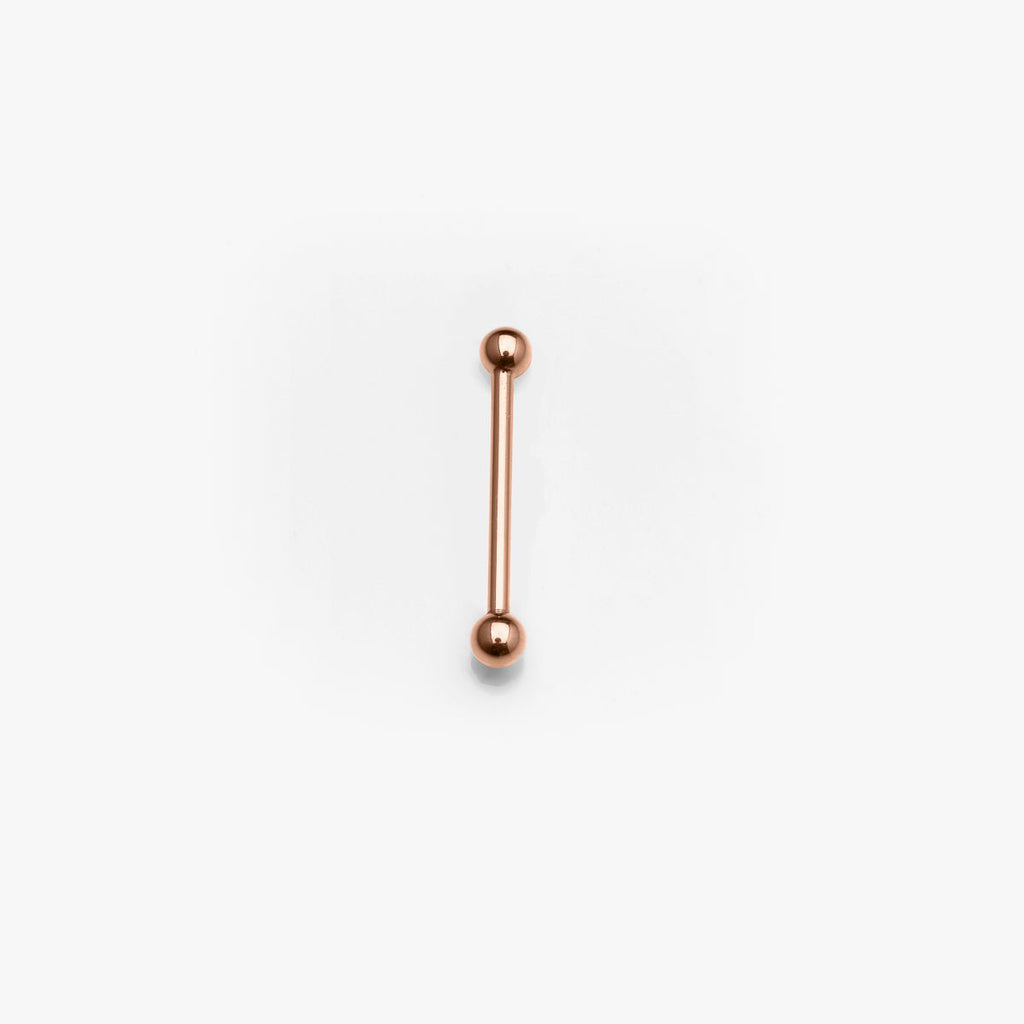 Body Gold Piercingschmuck Stege/Barbells 1,6 mm Gold Barbell/ Steg gerade mit 2 Kugeln in 18 kt Rosé Gold