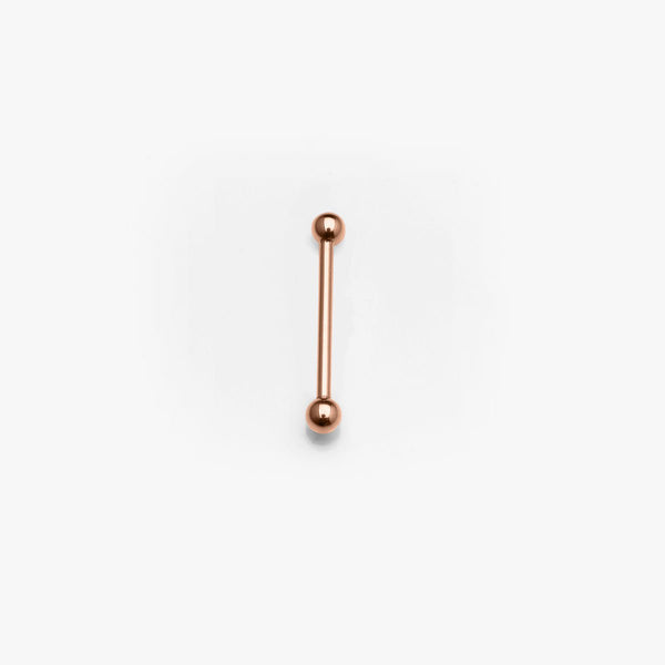 Body Gold Piercingschmuck Stege/Barbells 1,6 mm Gold Barbell/ Steg gerade mit 2 Kugeln in 18 kt Rosé Gold