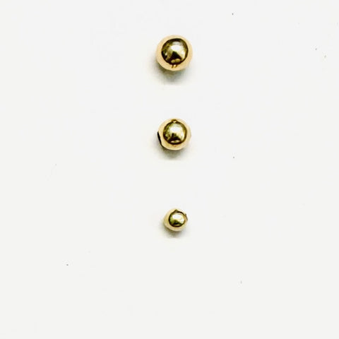 Goldene Kugeln, Ersatzkugeln Schraub und Klemmkugeln in 18 kt Gelb-Weiß- oder Roségold