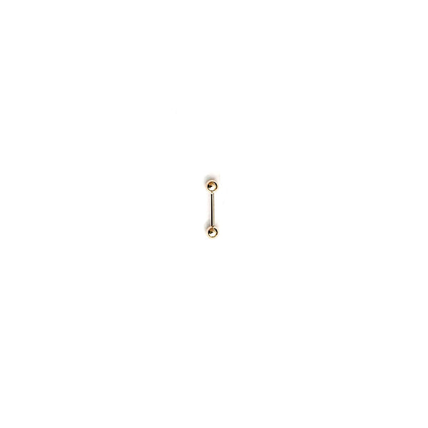 18kt Gelbgold Barbell/Steg 1,2 mm dick mit 4 mm Kugeln