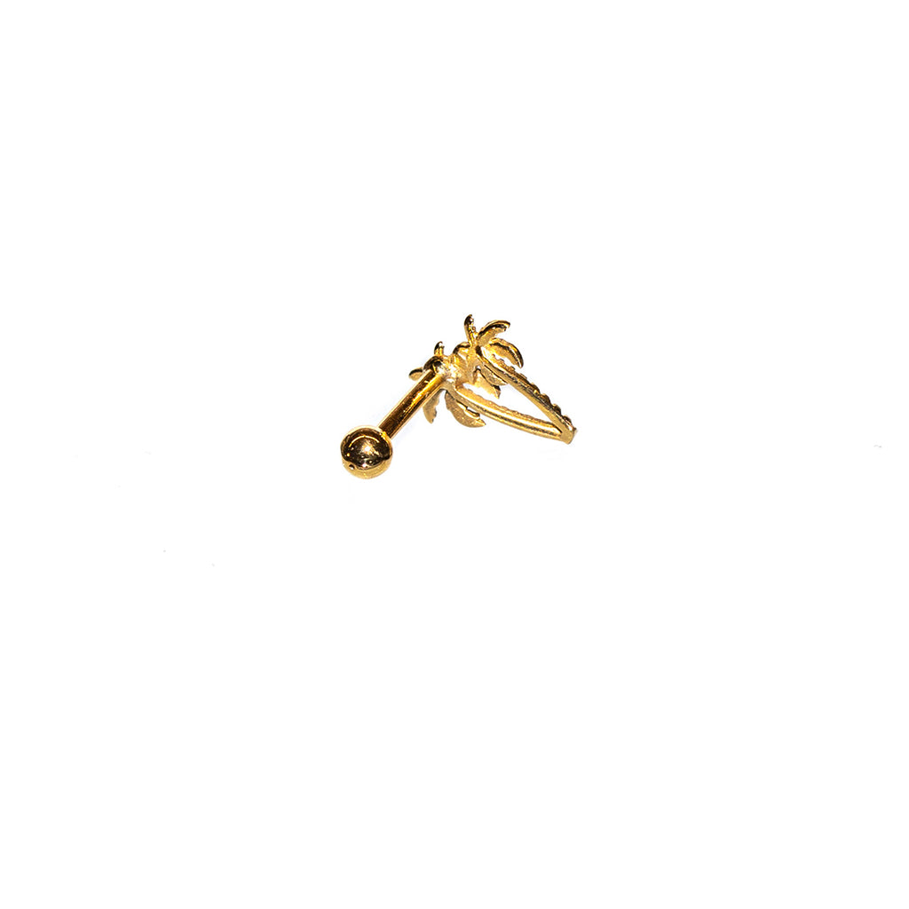 Goldenes Helixpiercing „Palmen“ in 18 kt Gelb, Weiß- oder Rosé Gold