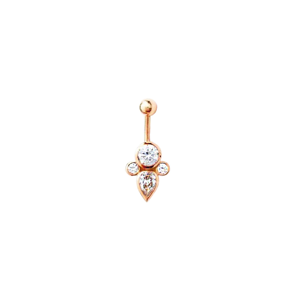 Goldenes Bauchnabelpiercing „Fantasy“ in 18 kt Rosé Gold