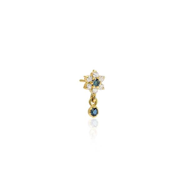 18kt Gelbgold Helixstecker mit echten Diamanten