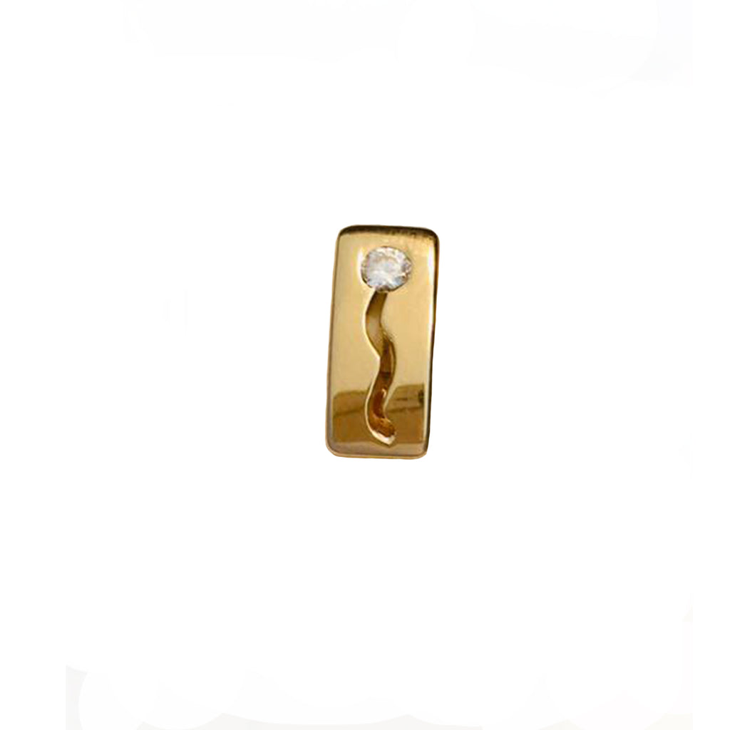 Goldenes Bauchnabelpiercing Bauchnabel Schild „Blitz“ in 18 kt Gelbgold