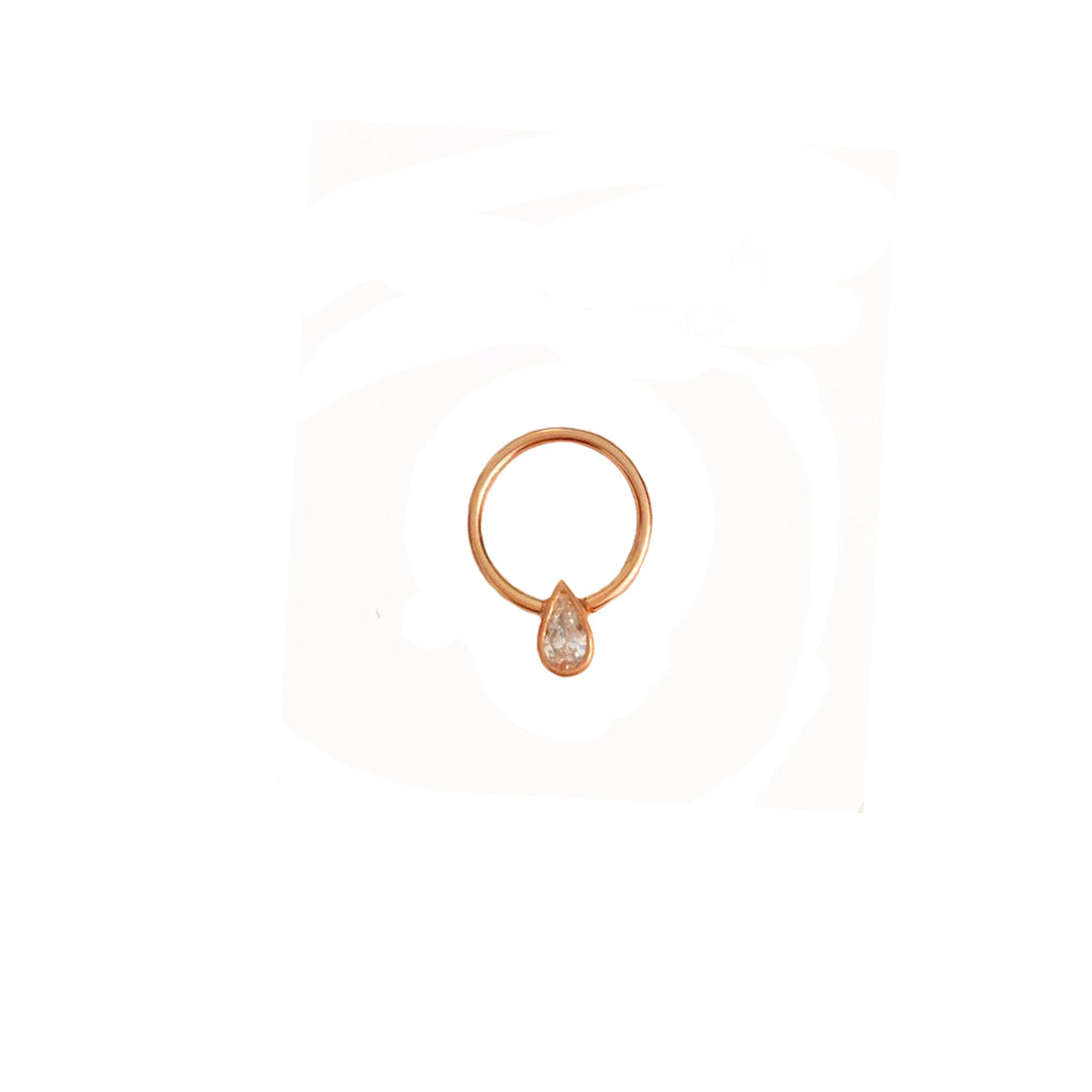 Goldener Lippenbändchen Ring / Smiley Piercing-Ring 1,2 mm 18 kt Gelbgold/Weißgold rhodiniert/Rosé Gold