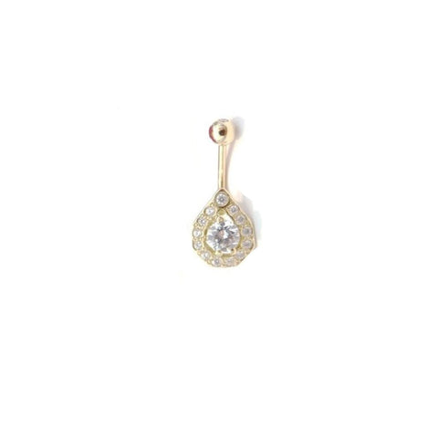 Body Gold Piercingschmuck Goldene Bananen Goldene Banane „Big Diamond“ in 18 kt Gelbgold