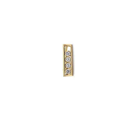 Body Gold Piercingschmuck Goldene Bananen Goldenes Bauchnabelpiercing „Bauchnabel Schild Four Diamonds" in 18 kt Gelbgold