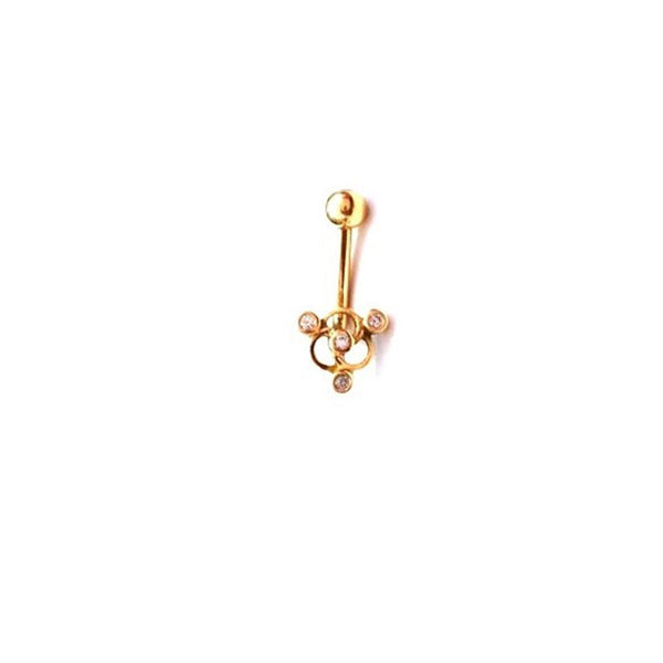 Body Gold Piercingschmuck Goldene Bananen Goldpiercingbanane „Floral“ in 18 kt Rosé Gold