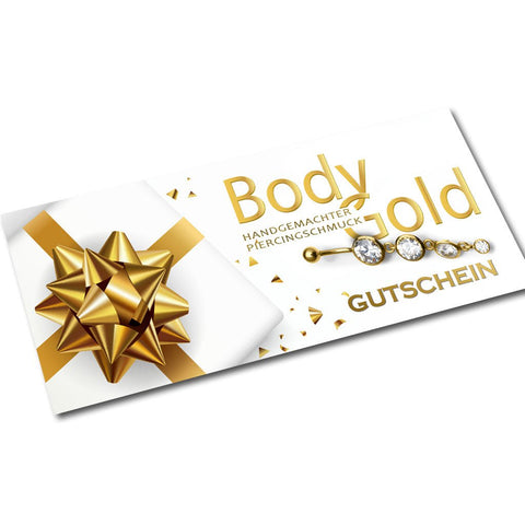 Body Gold Piercingschmuck Gutschein Body Gold Geschenkgutschein