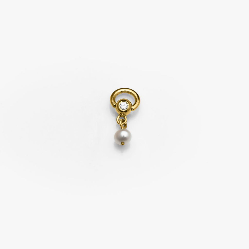 Body Gold Piercingschmuck Intim/Brustschmuck Goldener Intimpiercing Ring  "Pearl"  für das Klitorisvorhautpiercing in 18 kt Gelbgold