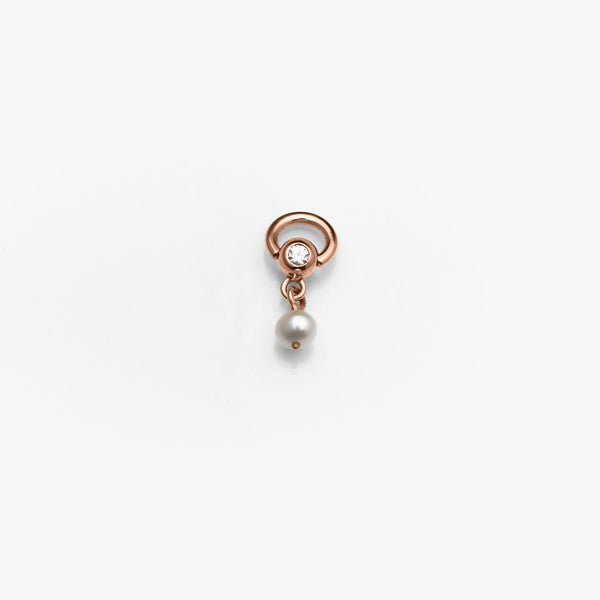 Body Gold Piercingschmuck Intim/Brustschmuck Goldener Intimpiercingring "Pearl" für das Klitorisvorhautpiercing in 18 kt Rosé Gold