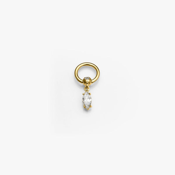 Body Gold Piercingschmuck Intim/Brustschmuck Goldener Ring „Navette“ für das Klitorisvorhautpiercing in 18 kt Gelbgold