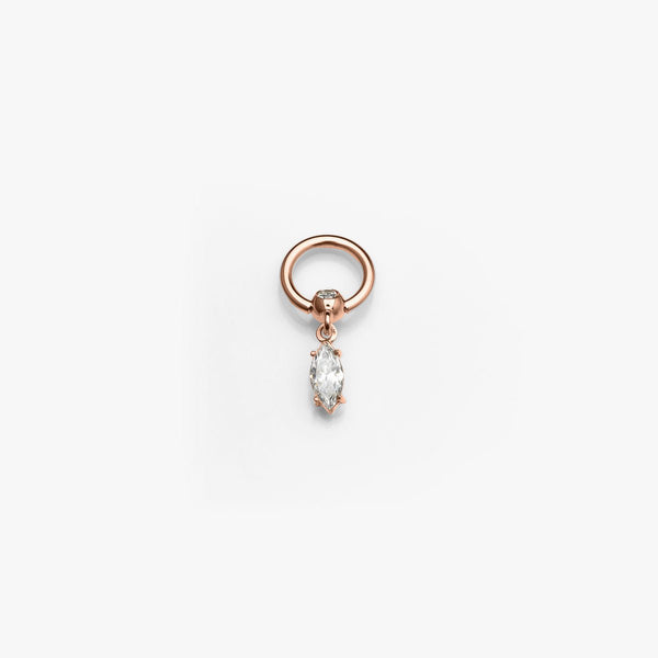 Body Gold Piercingschmuck Intim/Brustschmuck Goldener Ring "Navette" für das Klitorisvorhautpiercing in 18 kt Rosé Gold