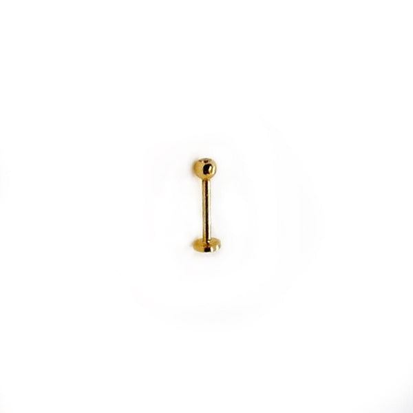 Body Gold Piercingschmuck Labret/Helix/Kugeln Goldener Labretstecker/Stud in 1,6 mm Dicke in 18 kt Gelbgold/Weißgold und Rosé Gold