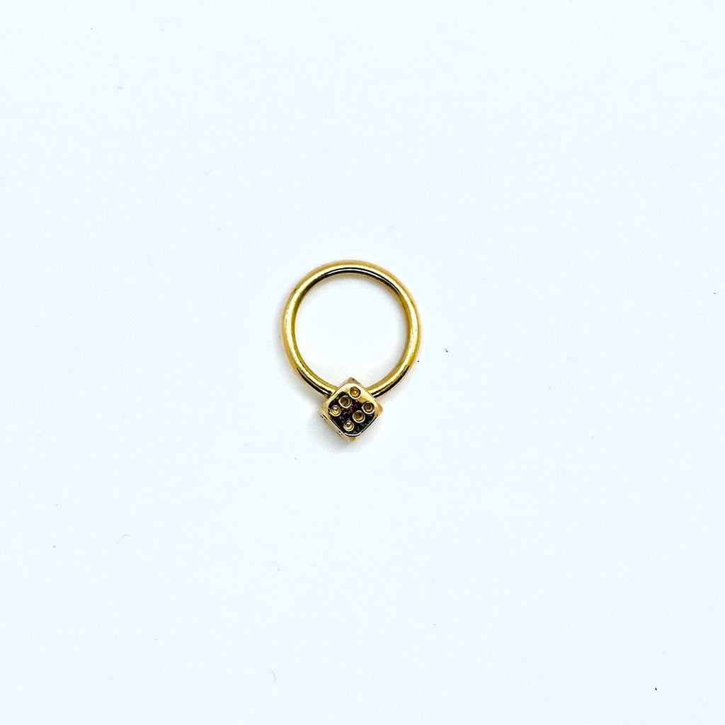 Body Gold Piercingschmuck Ringe/Hufeisen Goldener BCR "Würfelring" 1,6 mm Dicke in 18 kt Gelbgold/Weißgold oder Rosé Gold