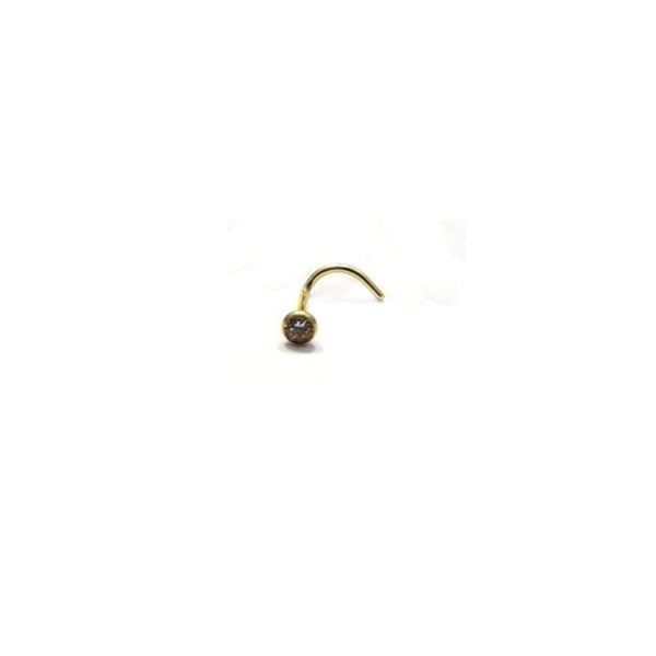 Body Gold Piercingschmuck Ringe/Hufeisen Goldener Goldener Nasenstecker mit Zirkonia in 1,0/1,2/1,6 mm in 18 kt Gelbgold/Weißgold oder Rosé Gold