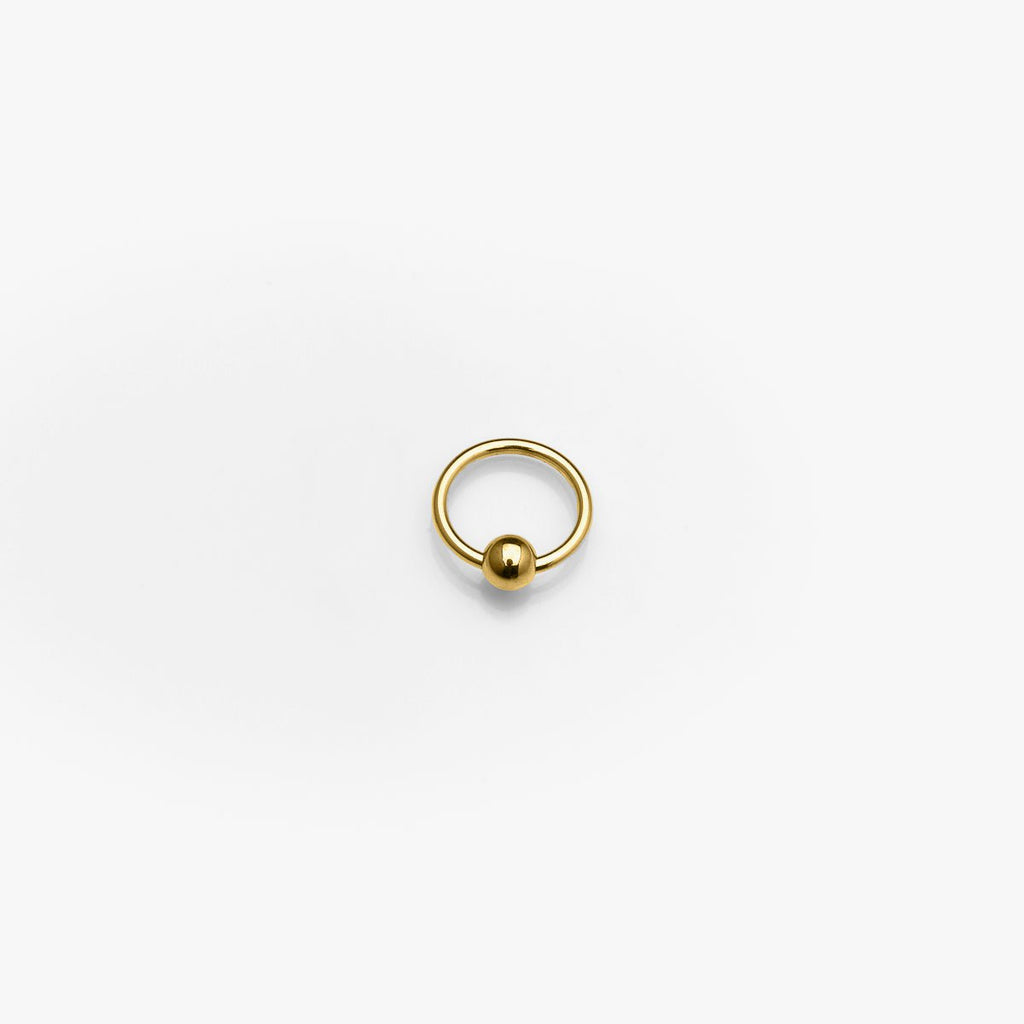 Body Gold Piercingschmuck Ringe/Hufeisen Goldener Klemmkugelring BCR Ring 2,0 mm mit Massivkugel in 18 kt Gelbgold