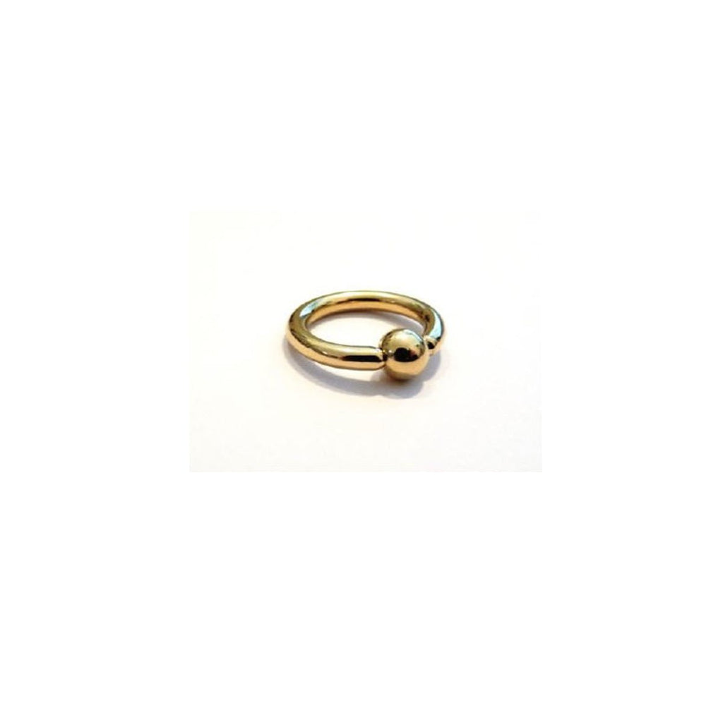 Body Gold Piercingschmuck Ringe/Hufeisen Goldener Klemmkugelring BCR Ring 2,0 mm mit Massivkugel in 18 kt Gelbgold