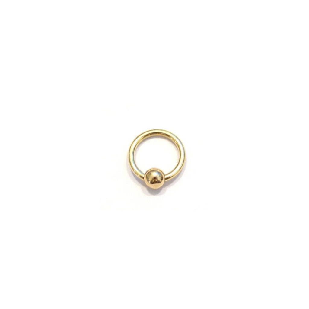 Body Gold Piercingschmuck Ringe/Hufeisen Piercingklemmring BCR  Stärke 1,6 mm mit Massivkugel in 18 kt. Gelbgold