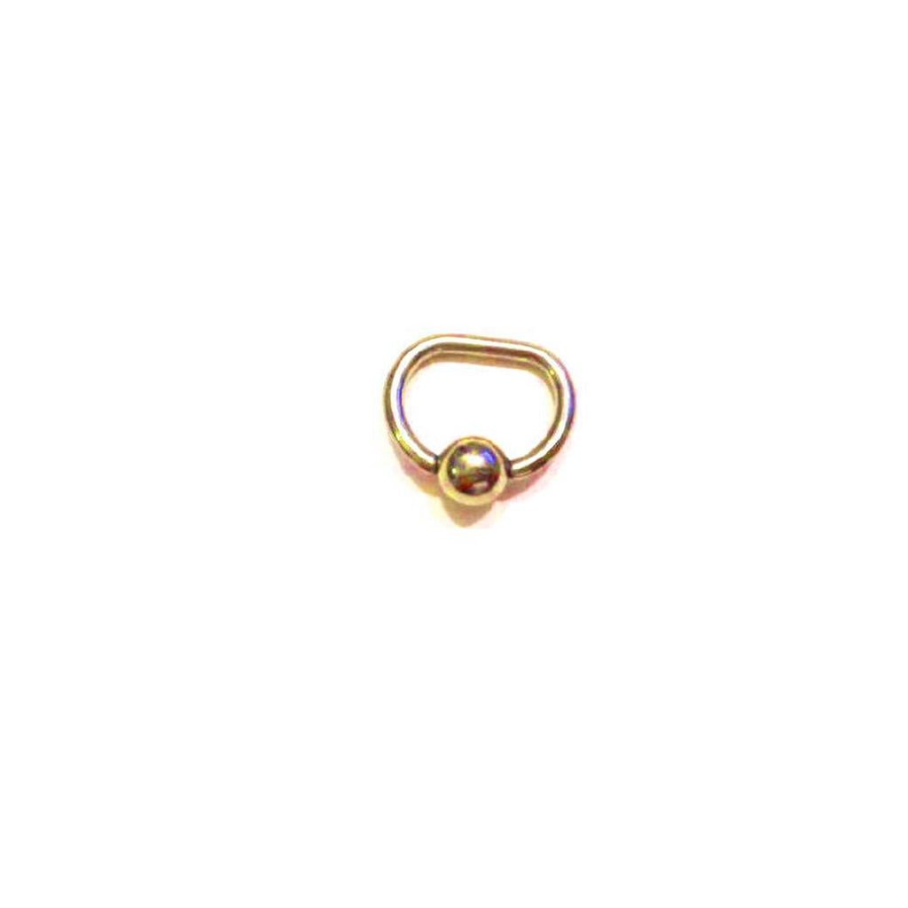 Body Gold Piercingschmuck Ringe/Hufeisen Piercingklemmring "D-Ring" BCR  Stärke 1,6 mm mit Massivkugel in 18 kt  Gelbgold