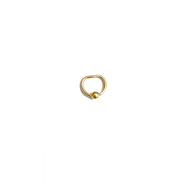 Body Gold Piercingschmuck Ringe/Hufeisen Piercingklemmring "D-Ring" BCR  Stärke 1,6 mm mit Massivkugel in 18 kt  Gelbgold