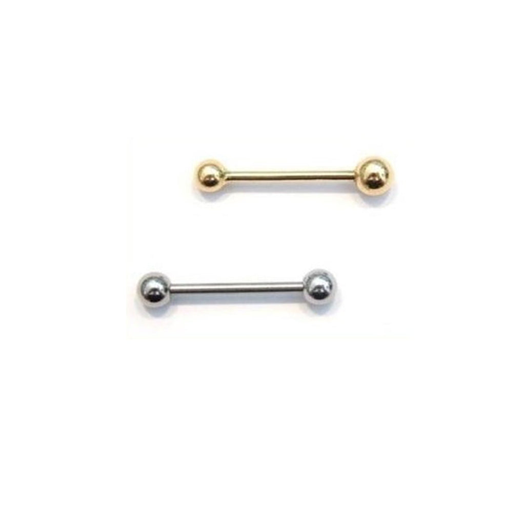 Body Gold Piercingschmuck Stege/Barbells 1,6 mm Gold Barbell/ Steg gerade mit 2 Kugeln in 18 kt Rosé Gold