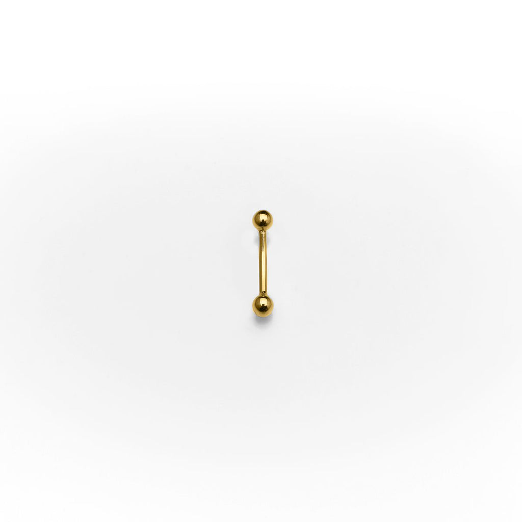 Body Gold Piercingschmuck Stege/Tunnel Goldene Minibanane Piercing 1,2mm in 18 kt Gelbgold